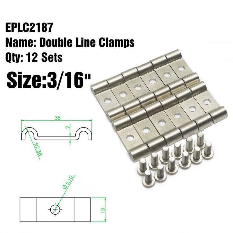 EPMAN 12pcs Stainless Steel Double Line Clamps Streets Rods Muscle Cars for Fuel Air Electrical Brake Lines EPLC2187 316 47mm - Image 4