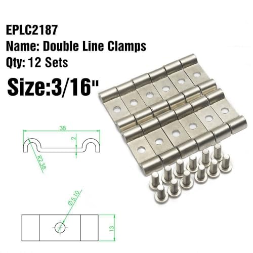 EPMAN 12pcs Stainless Steel Double Line Clamps Streets Rods Muscle Cars for Fuel Air Electrical Brake Lines EPLC2187 316 47mm - Image 3