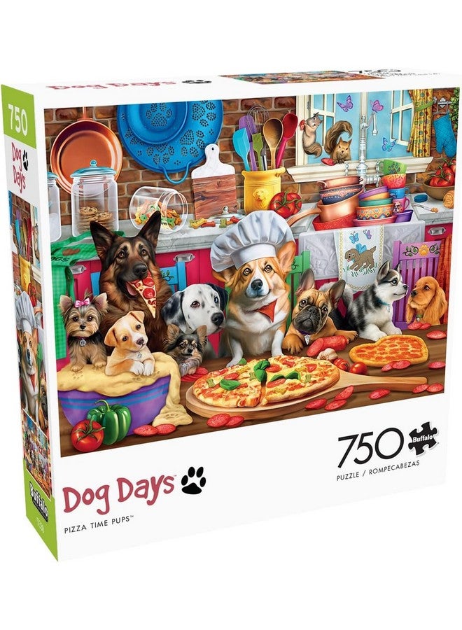 Buffalo Games - Brigid Ashwood - Pizza Time Pups - 750 Piece Jigsaw Puzzle For Adults -Challenging Puzzle Perfect for Game Nights - Finished Size is 24.00 x 18.00 - Image 1