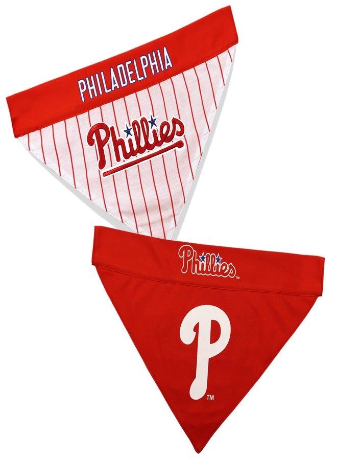 Pets First PHP-3217-L-XL MLB Philadelphia Phillies Reversible Pet Bandana, Large/X-Large, MLB Team Color - Image 1