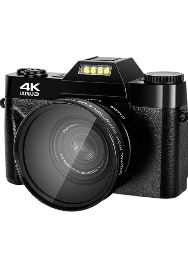 Generic E-commerce Products 4K Digital Camera Ultra High Definition 48MP 3.0 Flip Screen With Wide Angle 4K Micro Single LED-Body Color:Standard Black English Version + 4k Lens + 32gb Card + Battery  - Image 4