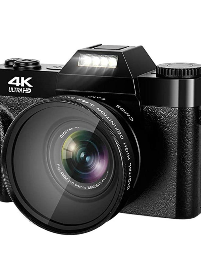 Generic E-commerce Products 4K Digital Camera Ultra High Definition 48MP 3.0 Flip Screen With Wide Angle 4K Micro Single LED-Body Color:Standard Black English Version + 4k Lens + 32gb Card + Battery  - Image 2