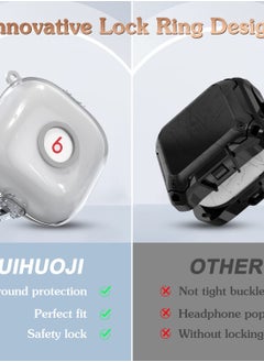 Excefore Clear Lockable Case for Beats Fit Pro, Hard PC + Silicone Full Protection Cover with Keychain/Lanyard Accessories  - Image 5
