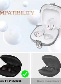 Excefore Clear Lockable Case for Beats Fit Pro, Hard PC + Silicone Full Protection Cover with Keychain/Lanyard Accessories  - Image 4