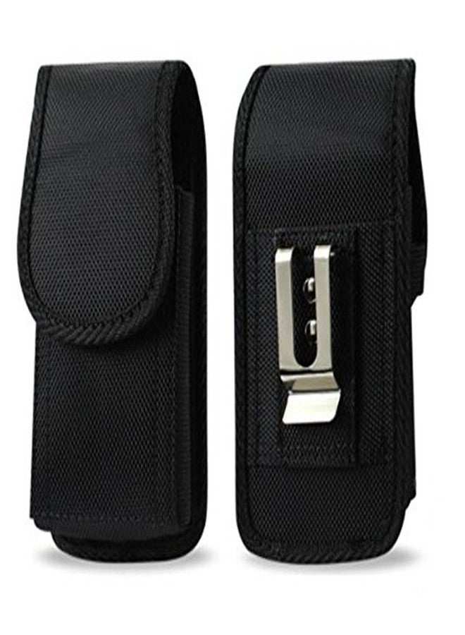 Agoz Carrying Case for Motorola Moto Z4, Moto Z3 Play, Moto Z2 Force, Moto Z2 Play, Moto Z Play, Moto Z Force, Heavy Duty Rugged Canvas Vertical Holster Pouch Cover with Strong Metal Clip Belt Loops - Image 1