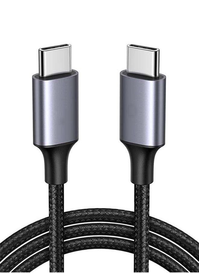 Generic - كابل USB C لهاتف iPhone 15 Pro Max، كابل USB-C إلى USB-C 2.0 مضفر من النايلون متوافق مع iPad mini/Pro/New MacBook، Galaxy S21+، S21Ultra، Huawei P30 P20، Xiaomi 11Ultra، إلخ-（Ugreen-2M） - Image 1