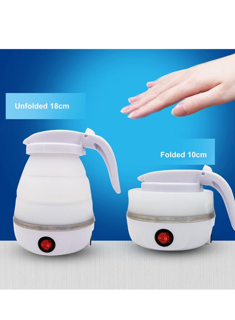 ELTRAZONE Travel Foldable Silicon Water Heater Jug Collapsible Mini Portable Electric Kettle (White) - Image 3