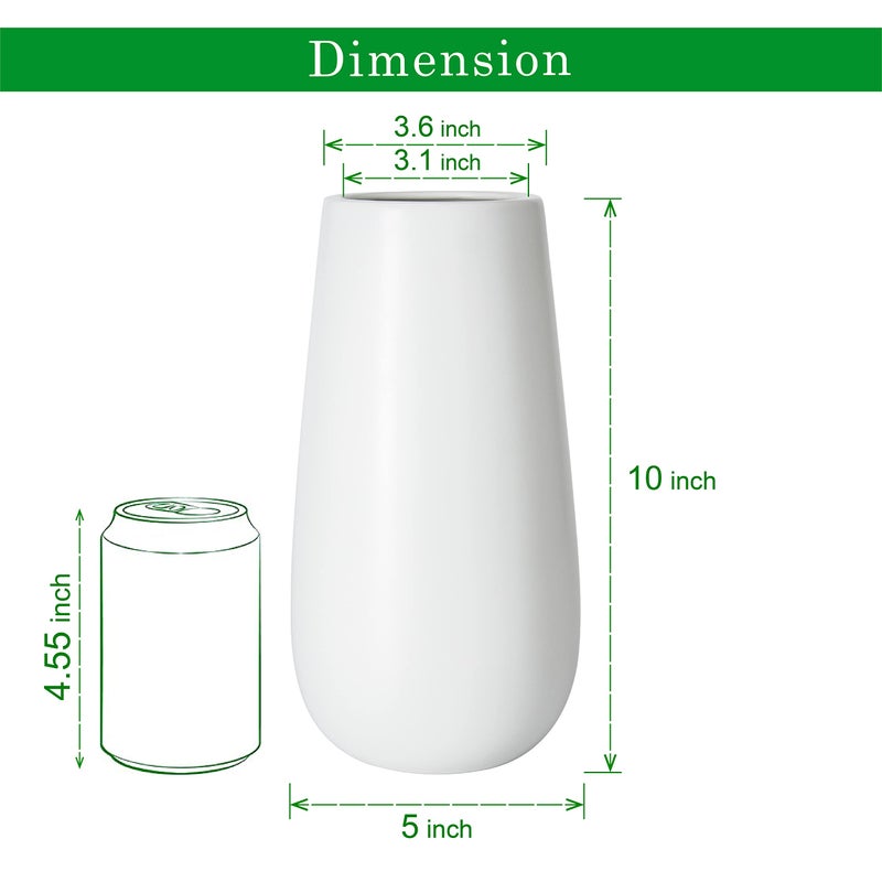 D'vine Dev 10 Inch White Elegant Oval Ceramic Vase for Flowers, Home DÃ©cor Vase with Design Box, VS-LD-B-4 - Image 4