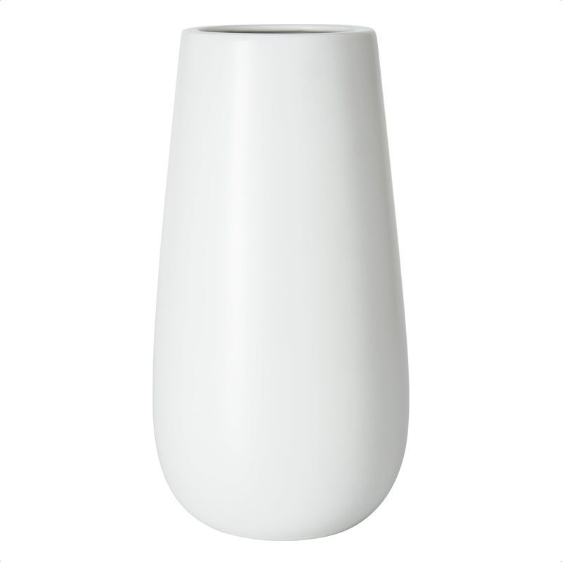 D'vine Dev 10 Inch White Elegant Oval Ceramic Vase for Flowers, Home DÃ©cor Vase with Design Box, VS-LD-B-4 - Image 1