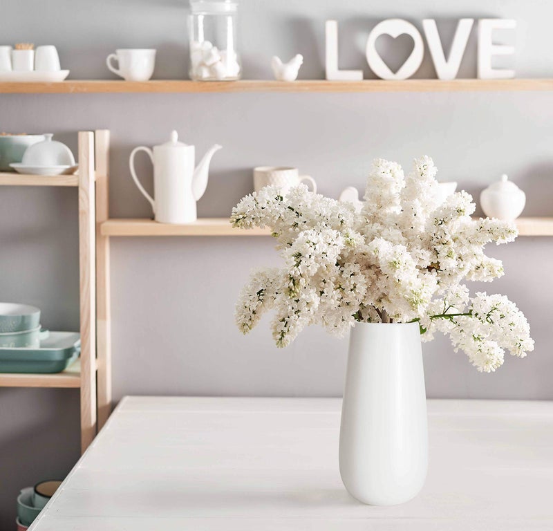 D'vine Dev 10 Inch White Elegant Oval Ceramic Vase for Flowers, Home DÃ©cor Vase with Design Box, VS-LD-B-4 - Image 2