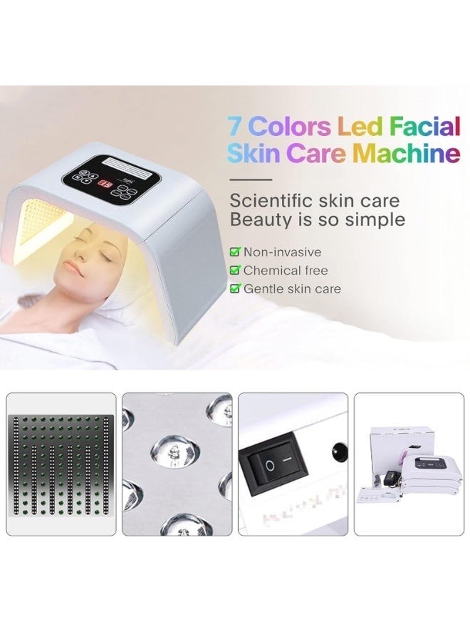 أوميغا جهاز قناع LED للعناية بالوجه 7 في 1، علاج ضوئي بـ7 ألوان، جهاز الفوتون للبشرة مع 287 مصباح LED، علاج الضوء الأحمر للوجه والرقبة، جهاز تجميل قابل للطي بزاوية 180° للاستخدام المنزلي - Image 4