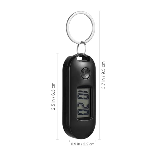 Hemobllo Digital Keychain Watch, Silent Mini Pocket Watch with Clip & Backlight, Electronic Exam Clock for Students, Nurses, Backpacks & Outdoor Travel - Battery Included (Black) - Image 2