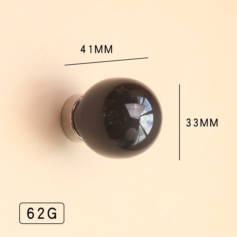 Ceramic Multi-barrel Powerful Magnet Hooks Home Decor Wall Art Fridge Magnet Adhesive Stickers No Nail Hooks Decorative Hangers Black glossy ceramic ball-magnetic hook 