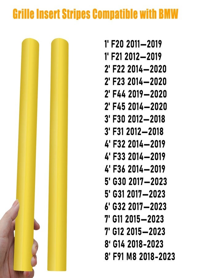 Jaronx Compatible with BMW V Brace Cover, Front Grill Inserts V Bar Brace Trim Covers Compatible with BMW for 1'F20 F21/2'F22 F23/3'F30 F31 F34/4'F32 F33 F36/5' G30 G31/6'G32/7'G11 G12/8'G14 (Yellow) - Image 3