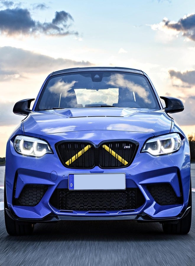 Jaronx Compatible with BMW V Brace Cover, Front Grill Inserts V Bar Brace Trim Covers Compatible with BMW for 1'F20 F21/2'F22 F23/3'F30 F31 F34/4'F32 F33 F36/5' G30 G31/6'G32/7'G11 G12/8'G14 (Yellow) - Image 5