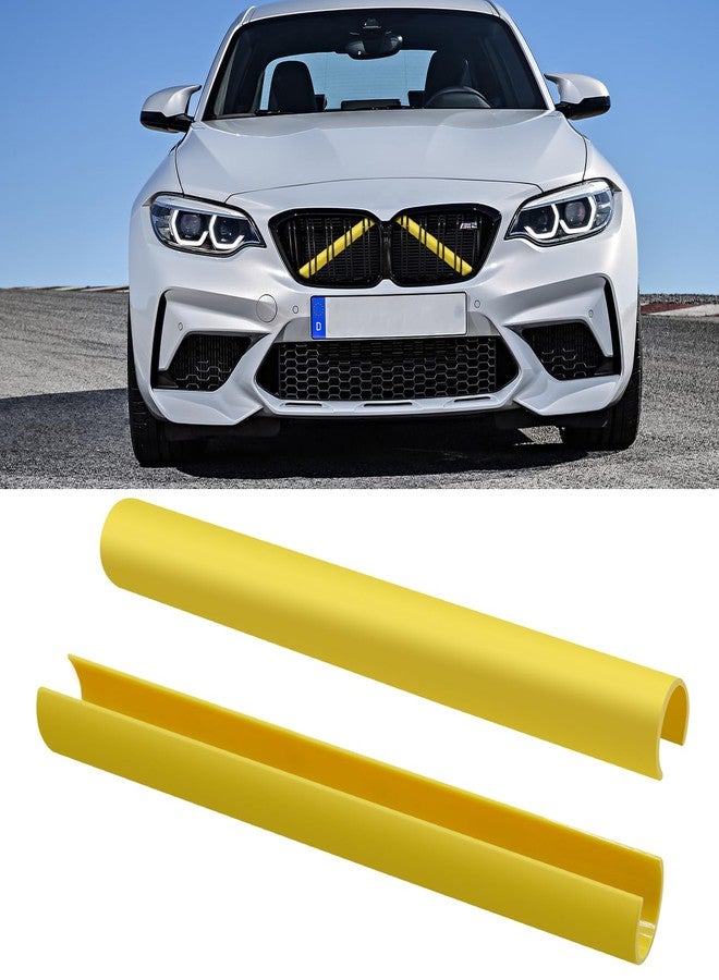 Jaronx Compatible with BMW V Brace Cover, Front Grill Inserts V Bar Brace Trim Covers Compatible with BMW for 1'F20 F21/2'F22 F23/3'F30 F31 F34/4'F32 F33 F36/5' G30 G31/6'G32/7'G11 G12/8'G14 (Yellow) - Image 1
