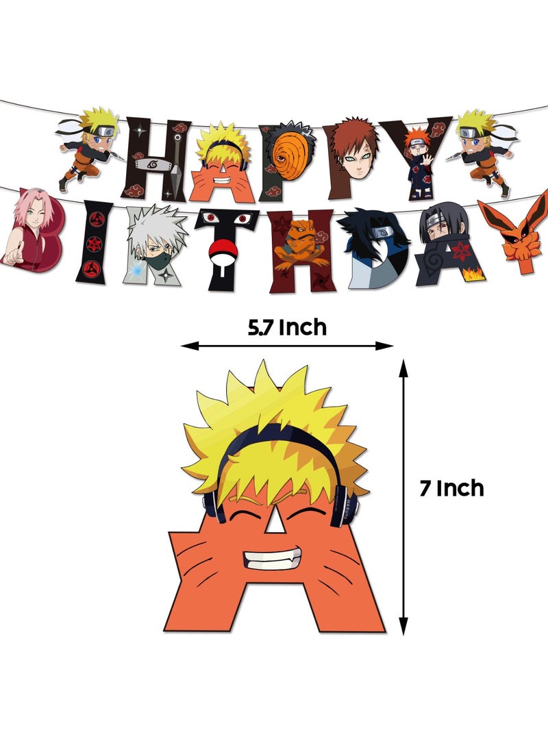 Naruto Birthday Plate Paper Napinks Cups Tableware Balloons Supplies Deco Kit Kids Party themed cutlery set Backdrop Decor - Image 2