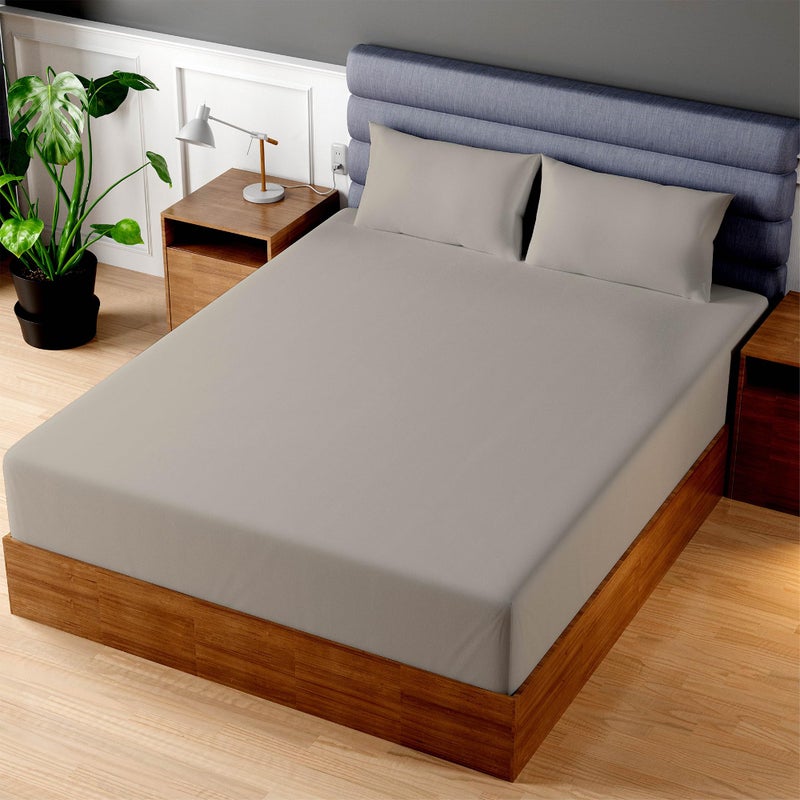 Superity Linen Fitted Sheet  100 Cotton Full XL Size Mattress Cover  Soft Smooth and Comfortable  200 Thread Count  Bed Sheet Stretches to 16 inches for Snug Fit