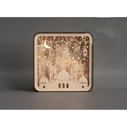Cliths Wooden DIY Islamic 3D Ramadan Shadow Box for Home Decor, Eid Mubarak Muslim Festive Decorations, Unique Ramadan Craft Gift for Family and Friends Ramadan 2026 - Image 3