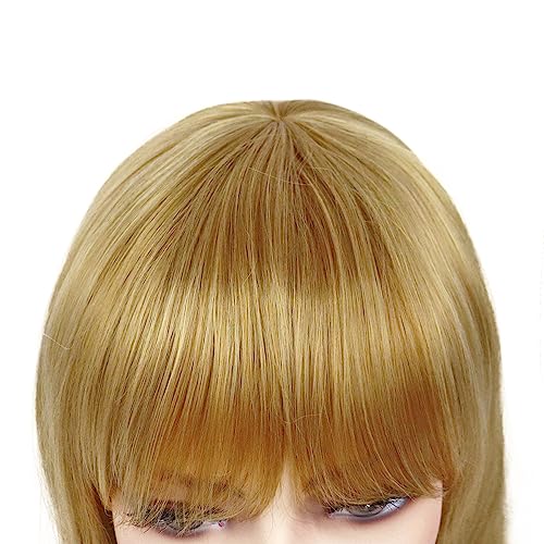 GNIMEGIL 18" Long Blonde Wigs For Women Straight Hair With Bangs Natural Hairstyles Synthetic Carmela Soprano Wig Princess Costume Peach Wigs Halloween Outfits Carnival Party - Image 5