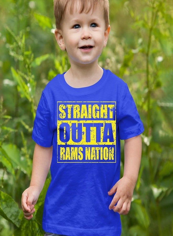 The Pxv Toddler Straight Outta Rams Nation 3T Royal Blue T-Shirt - Image 2