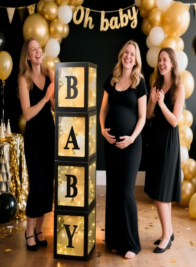 Ledido 2026 Graduation Balloon Boxes Decorations, 4 Pieces Black Clear Grad Balloon Boxes with Letters & Fairy Lights, Class of 2026 Graduation Party Supplies for College, Prom, Birthday, Baby Shower - Image 5