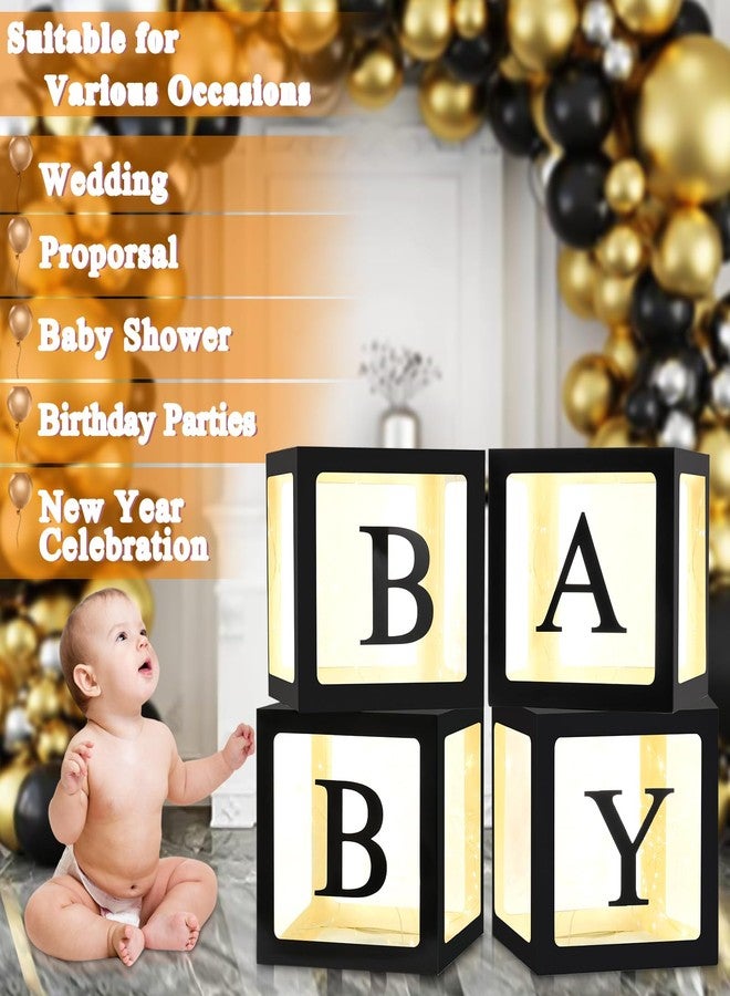 Ledido 2026 Graduation Balloon Boxes Decorations, 4 Pieces Black Clear Grad Balloon Boxes with Letters & Fairy Lights, Class of 2026 Graduation Party Supplies for College, Prom, Birthday, Baby Shower - Image 4