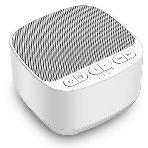 Magicteam Sleep Sound White Noise Machine with 40 Natural Soothing Sounds and Memory Function 32 Levels of Volume Powered by AC or USB and Sleep Timer Sound Therapy for Baby Kids Adults (B-White) - Image 1