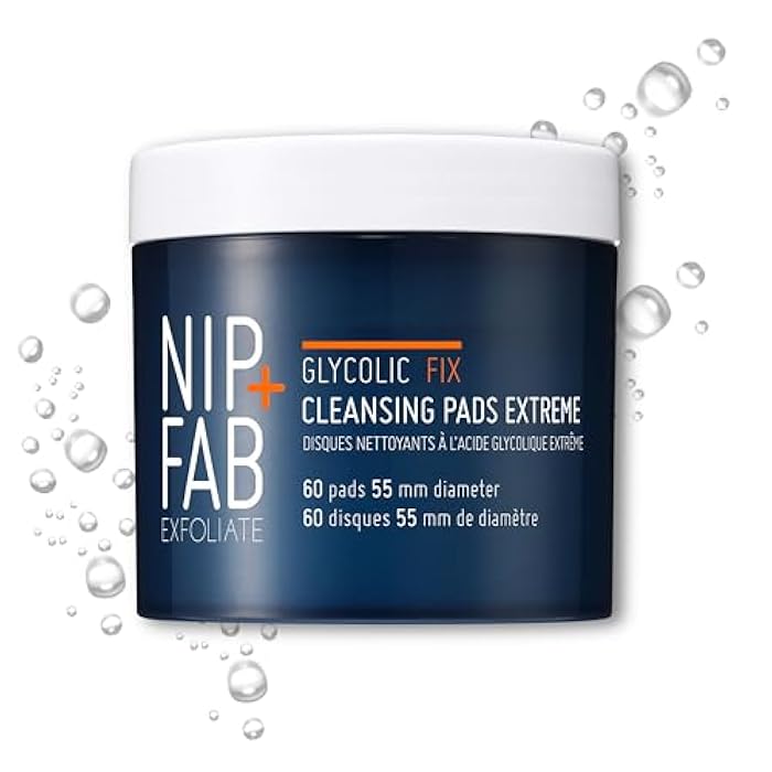NIP+FAB Nip + Fab Glycolic Acid Night Face Pads with Salicylic and Hyaluronic Acid, Exfoliating Resurfacing AHA Facial Pad for Exfoliation Even Skin Tone Blemish Control Pigmentation, 60 Pads, 2.7 Ounce - Image 1