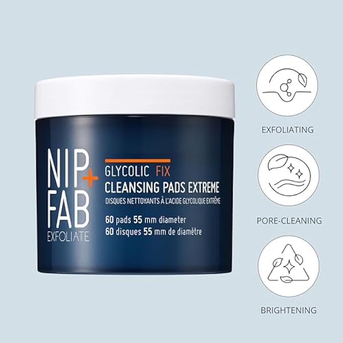 NIP+FAB Nip + Fab Glycolic Acid Night Face Pads with Salicylic and Hyaluronic Acid, Exfoliating Resurfacing AHA Facial Pad for Exfoliation Even Skin Tone Blemish Control Pigmentation, 60 Pads, 2.7 Ounce - Image 4