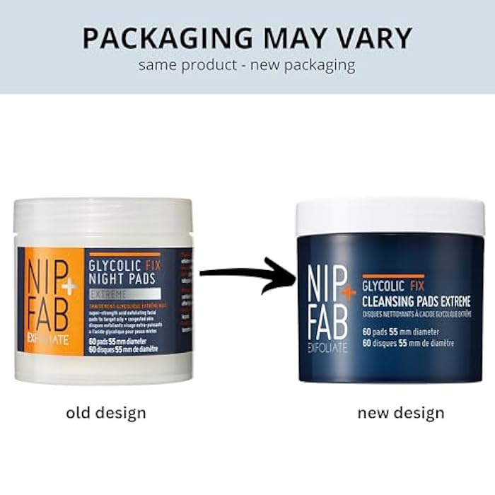 NIP+FAB Nip + Fab Glycolic Acid Night Face Pads with Salicylic and Hyaluronic Acid, Exfoliating Resurfacing AHA Facial Pad for Exfoliation Even Skin Tone Blemish Control Pigmentation, 60 Pads, 2.7 Ounce - Image 2