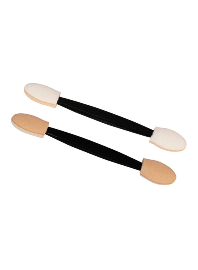سيثيريا 80 قطعة من فرش مكياج بإسفنجة على الجانبين للاستعمال مرة واحدة لتظليل العيون أسود / بيج - Image 4