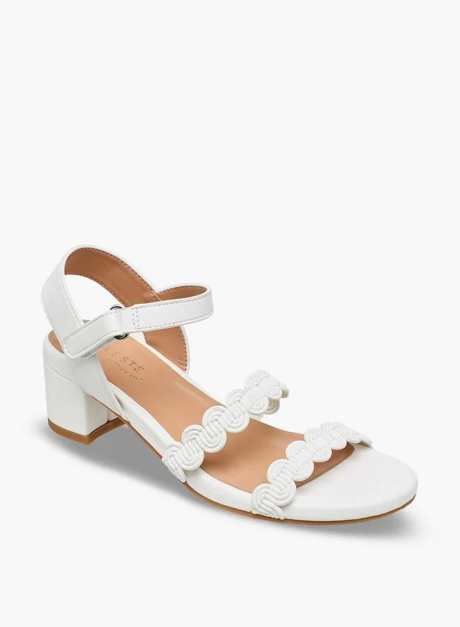 سيليست Girls Scalloped Design Block Heel Sandals