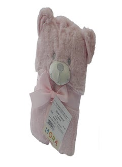Mora spain Pompon Bear Baby Blanket, Model P86 - Color: Pink- Size: 75 x 95 cm - Weight: 960 grams - Country of origin: Spain.  - Image 4