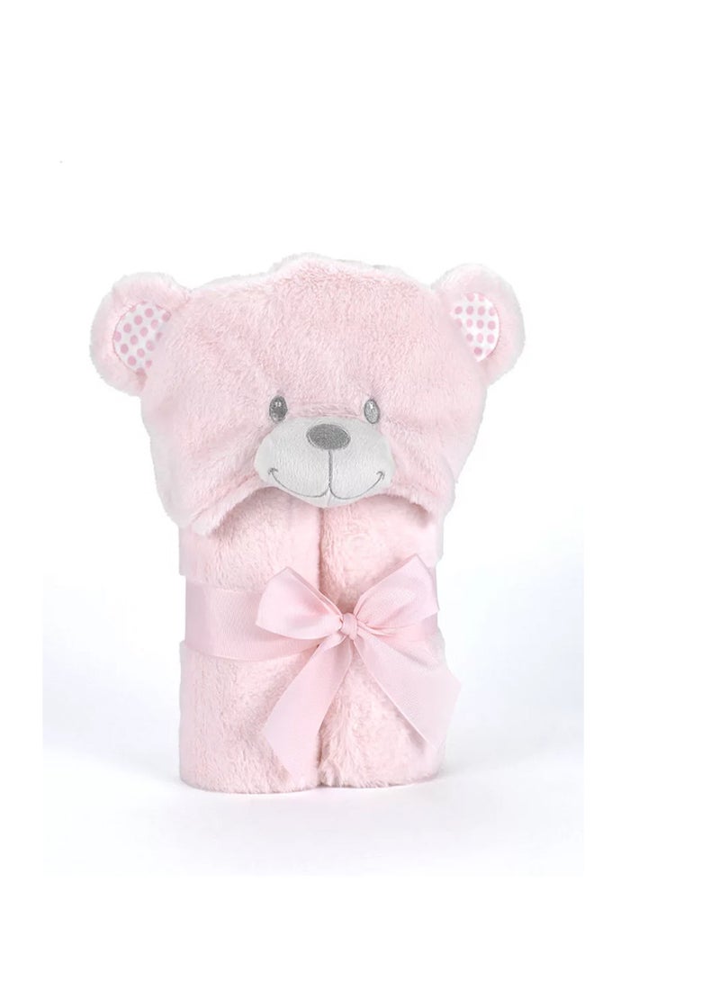 Mora spain Pompon Bear Baby Blanket, Model P86 - Color: Pink- Size: 75 x 95 cm - Weight: 960 grams - Country of origin: Spain. - Image 2