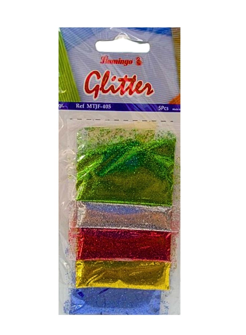Flamingo GLITTER PACK OF 5 MULTICOLORS - Image 1