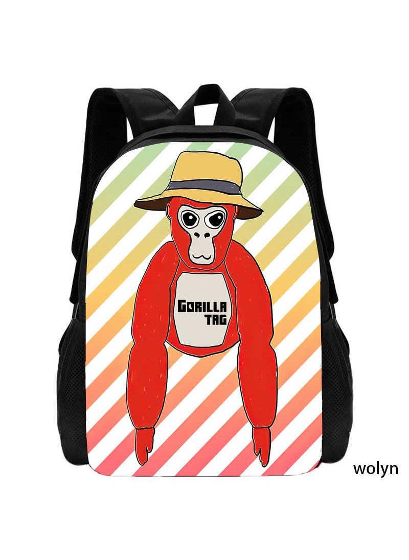 General حقيبة ظهر ريكار الجديدة للعبة Gorilla Tag حقيبة ظهر للكمبيوتر المحمول للسفر حقيبة ظهر لطيفة على شكل قرد حقيبة ظهر يومية غير رسمية هدية لمحبي الألعاب  - Image 1