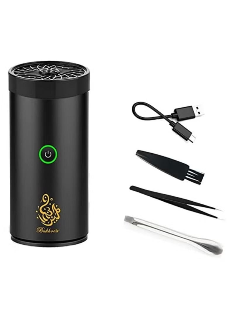 Shopit Bukhoor Incense Burner for Car Home and Office Fragrance Black - Image 3