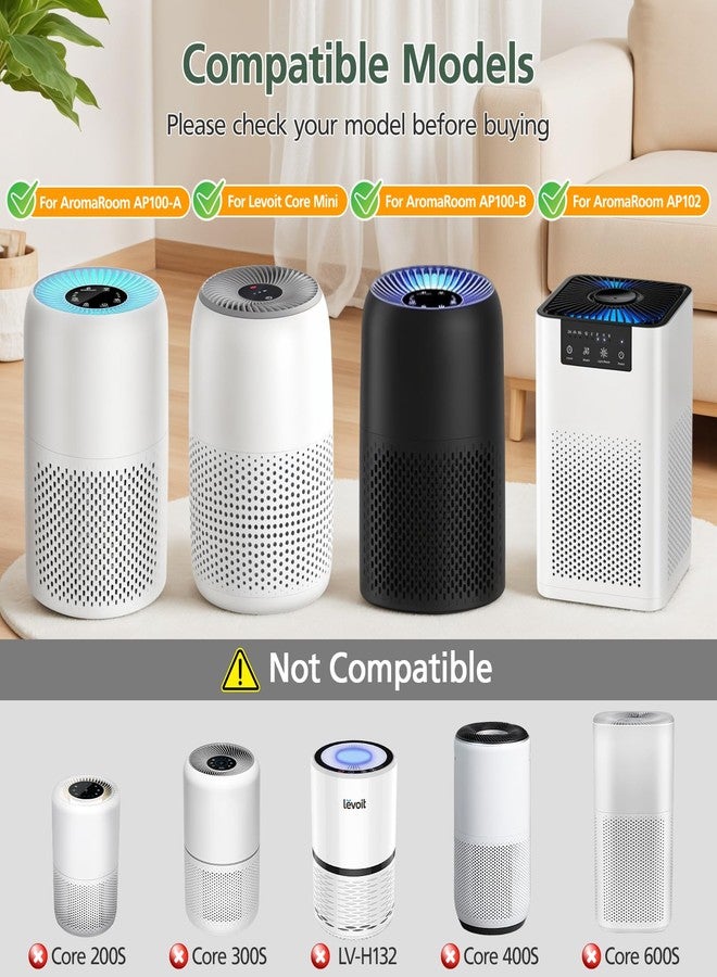 isinlive AP100 AP102 Replacement Filter Compatible with AromaRoom AP100-A, AP102, AP100-B, AP100-C, Core Mini Air Purifi-ers, 3-IN-1 HEPA and Activated Carbon Filter, 2Pack (White) - Image 2