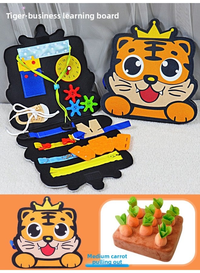 Baby Tear Book Montessori Busy Early Education Tear Not Tear Cloth Book Baby Over Months Quiet Hand Tear Book Toy-Color:Tiger·messori Busy Book·medium-pulling Carrots (including 9 Radishes)
