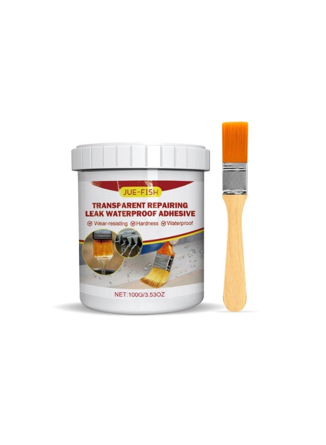 Jue-Fish Waterproof Adhesive, Transparent Leak Repairing Agent for Bathroom Floors, Penetrating Waterproofing Agent, Renovation Glossy Leak-Proof Coating - Image 1