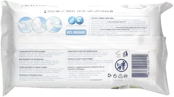 Natracare Organic Cotton Baby Wipes 50 ct 12Pack - Image 2