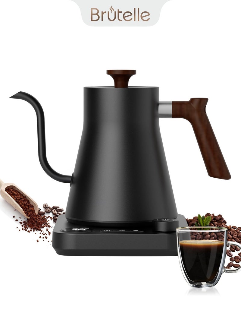 بريتيل غلاية V60 ذات عنق معقوف سعة 900 مل بقوة 1200 واط مزودة بتحكم رقمي في درجة الحرارة 6 إعدادات مسبقة عزل تلقائي مصنوعة من الفولاذ المقاوم للصدأ مناسبة للاستخدام المنزلي والمكتبي - Image 1