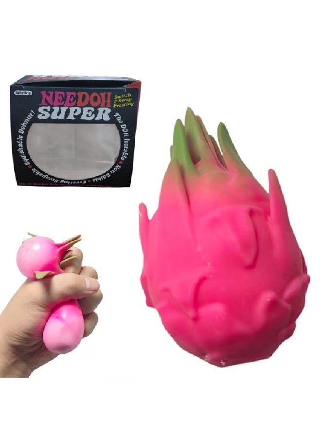 Needoh Dragonfruit Squishi0es Jumbo for Adults, 2026 New Realistic Fruit Stress Balls Stress Relief Fidget, Slow Rising Soft Dragon Toy, Flexible Fidget Toys Decompression Gift - Image 1