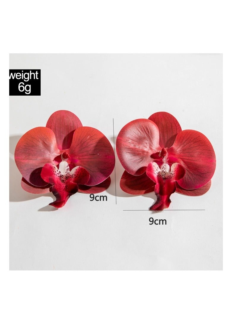 الواحة-TH أحدث الموضة الجديدة زوج واحد من أقراط فراشة زهور الربيع على شكل فراشة زهرة الأوركيد على الطراز البوهيمي - Image 2