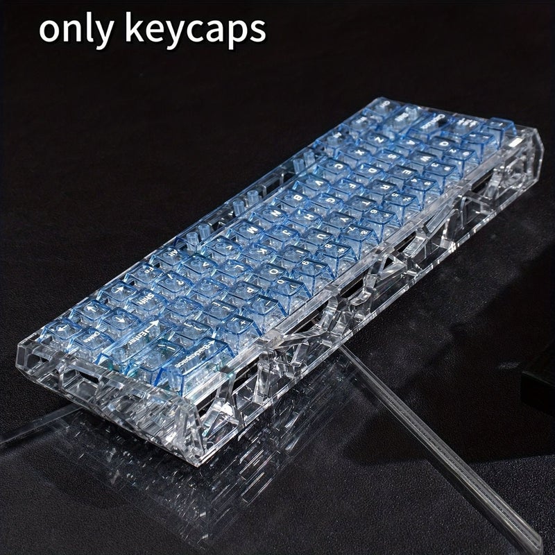 128 Key Blue Transparent PC Keycaps Compatible With MX Switch Mechanical Keyboards Cherry Profile UV Stabilized Pad Print For Qwerty Wasd Number Row Layouts Color Coded For Switch Compatibility - Image 4