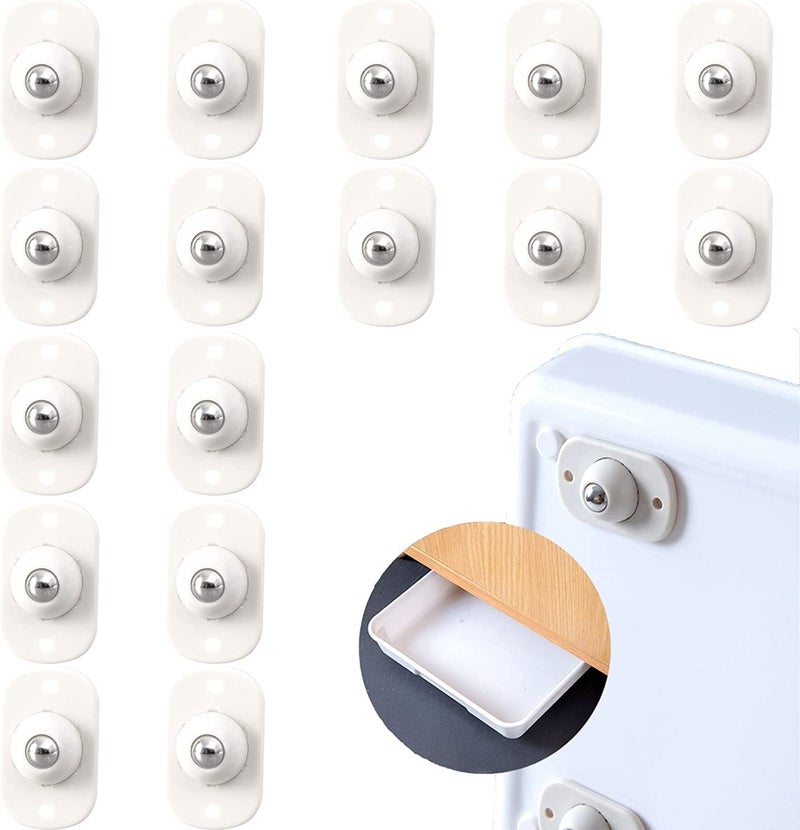 ARQIVO Mini Swivel Casters Wheels SelfAdhesive 360 Degree Rotation Sticky Pulley Low Level Silent Roller Ball Castors Transfer Bearing for Bins Bottom Storage Box Pack of 16 - Image 1