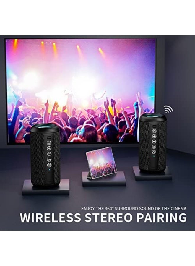 Portable Bluetooth Speaker, IPX7 Waterproof Wireless Speaker with 24W Loud Stereo Sound, Outdoor Speakers with Bluetooth 5.0, 30H Playtime, 66ft Bluetooth Range, Dual Pairing for Home - Image 3