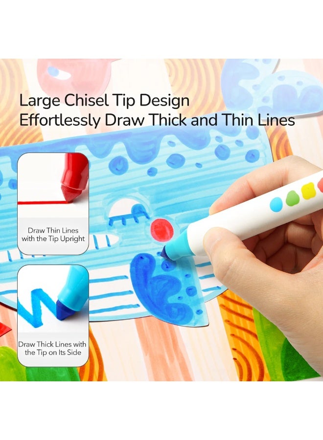 MiDeer Large Fine Tip Washable Markers 24 Colors – Kids Coloring Marker Set with Smooth Writing, Water Based Non Toxic Drawing Pens for Preschool Art Projects & School Supplies Age 3+ - Image 5