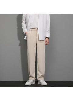 Generic Trendy Solid Color Mens Casual Loose-fit Harajuku Cropped Pants Spring Season 2023 New Style Youth Fashion Elégant Pantalons Black  - Image 3